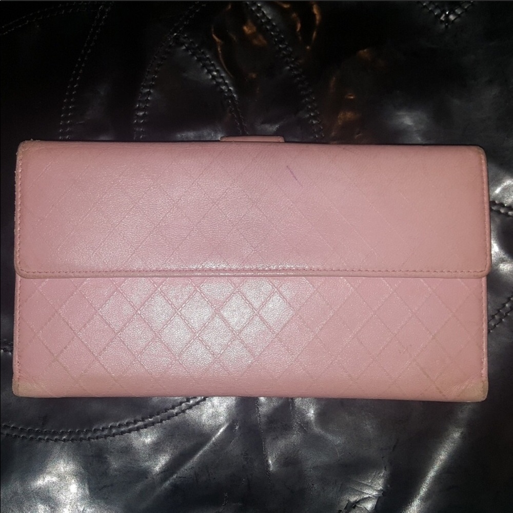 Pink Quilted Chanel Long Wallet